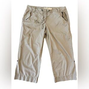 J Crew ladies City Fit cropped straight khaki chinos Size 8 slash pockets Y2K